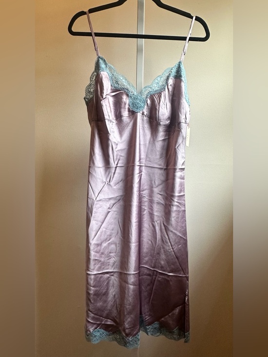 Gold Hawk Dresses & Skirts - Gold Hawk GH304 Silk Slip Dress Lavender Mist Lace Trim NWT Large